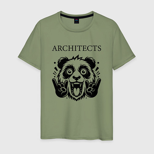 Мужская футболка Architects - rock panda / Авокадо – фото 1