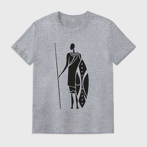 Мужская футболка Африканец / Меланж – фото 1