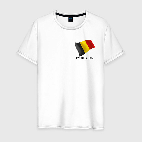 Мужская футболка Im Belgian - motto / Белый – фото 1