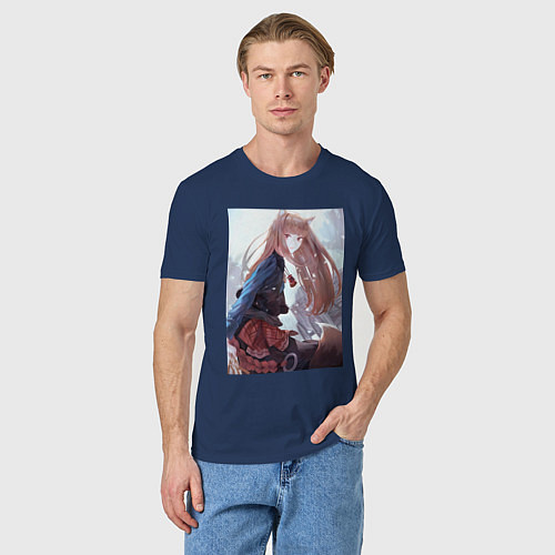 Мужская футболка Волчица Холо Мудрая / Тёмно-синий – фото 3
