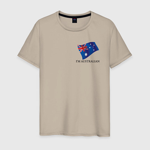 Мужская футболка Im Australian - motto / Миндальный – фото 1