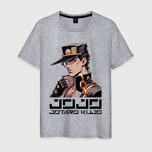 Мужская футболка Jotaro Kujo - Jojo ai art / Меланж – фото 1