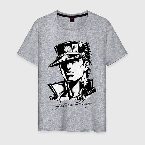 Мужская футболка Jotaro Kujo - anime ai art / Меланж – фото 1