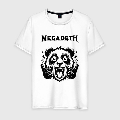 Мужская футболка Megadeth - rock panda / Белый – фото 1