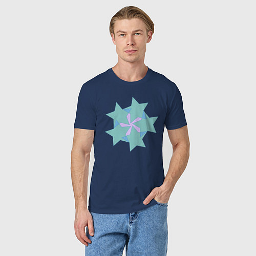 Мужская футболка Совмещенные звезды / Тёмно-синий – фото 3