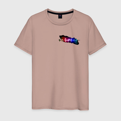 Мужская футболка Неоновый пульс / Пыльно-розовый – фото 1