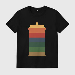 Футболка хлопковая мужская Tardis colors, цвет: черный