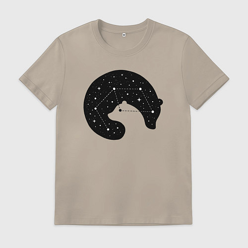 Мужская футболка Большая медведица в космосе / Миндальный – фото 1