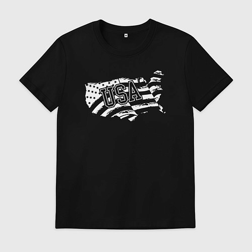 Мужская футболка Карта США / Черный – фото 1