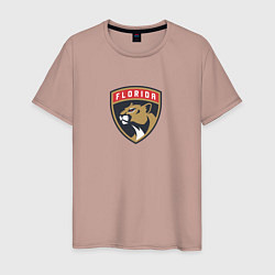 Футболка хлопковая мужская Florida Panthers NHL, цвет: пыльно-розовый