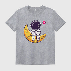 Мужская футболка Луна и астронавт