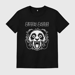 Футболка хлопковая мужская Crystal Castles rock panda, цвет: черный