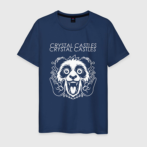Мужская футболка Crystal Castles rock panda / Тёмно-синий – фото 1