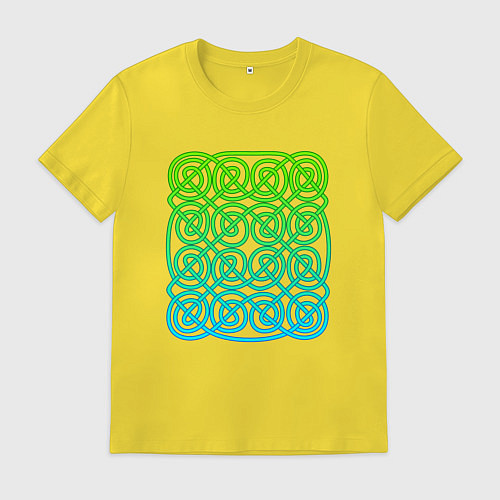 Мужская футболка Кельтский бесконечный зеленый узор / Желтый – фото 1