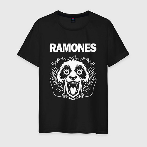 Мужская футболка Ramones rock panda / Черный – фото 1