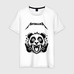 Футболка хлопковая мужская Metallica - rock panda, цвет: белый