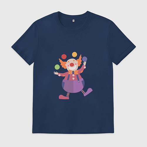 Мужская футболка Клоун-жонглер / Тёмно-синий – фото 1