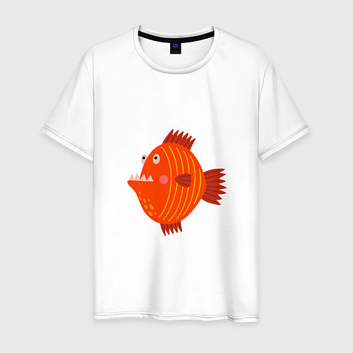 Мужская футболка Зубастая рыба / Белый – фото 1