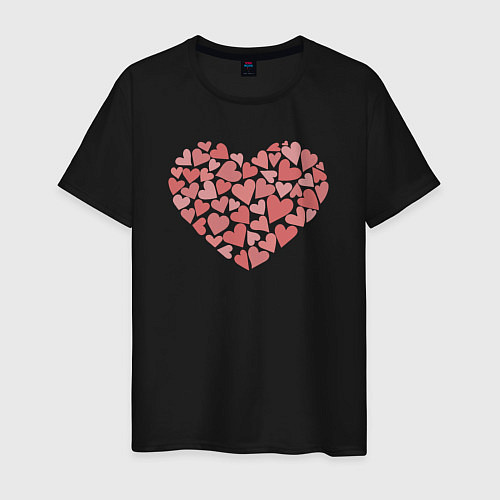 Мужская футболка Hearts love / Черный – фото 1