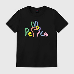 Футболка хлопковая мужская Peace in color, цвет: черный
