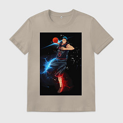 Футболка хлопковая мужская Баскетбол Куроко Дайки Аоминэ, цвет: миндальный