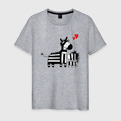 Мужская футболка Zebra love / Меланж – фото 1