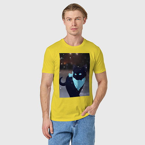 Мужская футболка Бездомный бог кот Ято / Желтый – фото 3