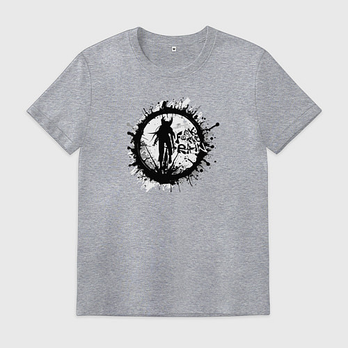 Мужская футболка Осень, лужи и байк / Меланж – фото 1