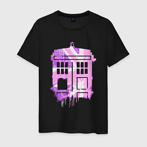 Мужская футболка Pink tardis / Черный – фото 1