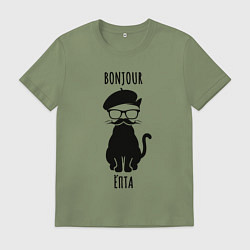Мужская футболка Bonjour ёпта кот в очках