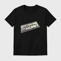 Футболка хлопковая мужская Show me the money, цвет: черный