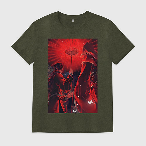 Мужская футболка Лянь Се / Меланж-хаки – фото 1