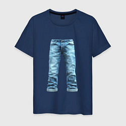 Футболка хлопковая мужская Джинсы штаны jeans, цвет: тёмно-синий