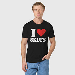 Футболка хлопковая мужская I love - skufs, цвет: черный — фото 2