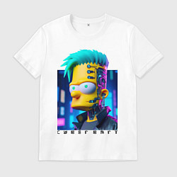 Мужская футболка Кибер Барт - нейросеть фантазия