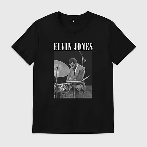 Мужская футболка Elvin Jones великий джазовый барабанщик / Черный – фото 1