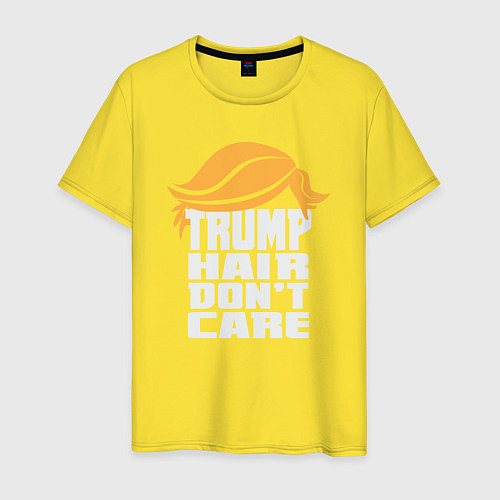 Мужская футболка Trump hair dont care / Желтый – фото 1