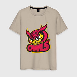 Футболка хлопковая мужская Team owls, цвет: миндальный