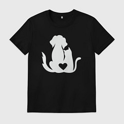 Мужская футболка Cats and dogs love