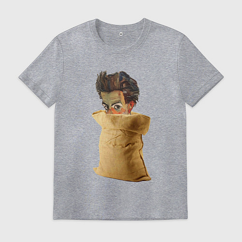 Мужская футболка Шиле в мешке не утаишь / Меланж – фото 1