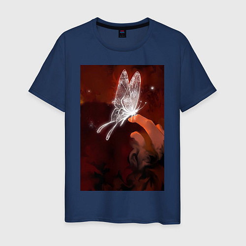 Мужская футболка Чэн Хуа бабочка / Тёмно-синий – фото 1