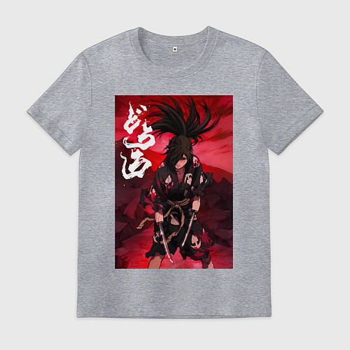 Мужская футболка Дороро Хяккимару мечник / Меланж – фото 1