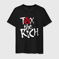 Футболка хлопковая мужская Tax the rich, цвет: черный