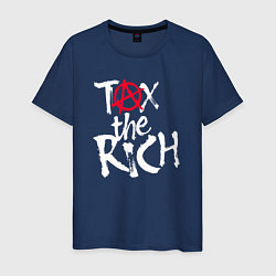 Футболка хлопковая мужская Tax the rich, цвет: тёмно-синий