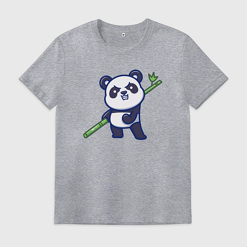 Мужская футболка Панда воин / Меланж – фото 1