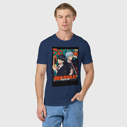 Мужская футболка Мэш Бёрндэд / Тёмно-синий – фото 3