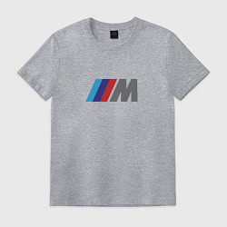Футболка хлопковая мужская BMW logo sport, цвет: меланж