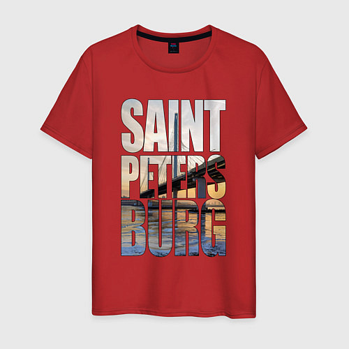 Мужская футболка Санкт-Петербург вантовый мост / Красный – фото 1