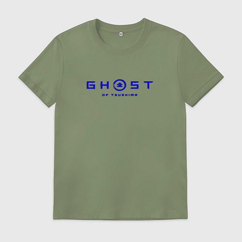 Мужская футболка Ghost of tsushima blue logo / Авокадо – фото 1