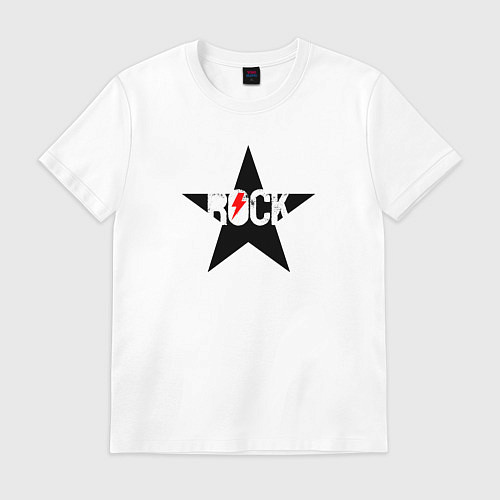 Мужская футболка Rock star in black red / Белый – фото 1